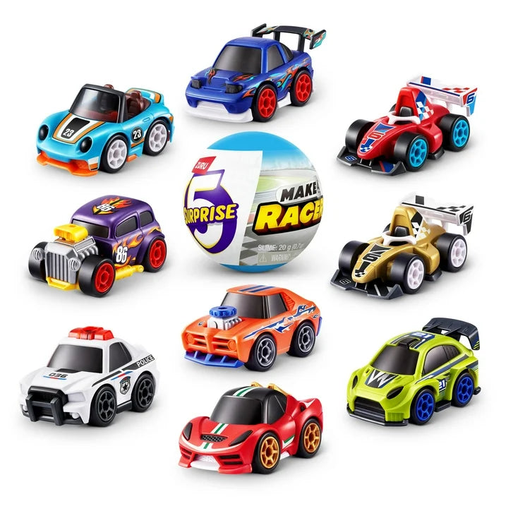 5 SURPRISE Make-A-Racer Vehículo de Carreras Novedad Temática Juguete de Desempaquetado Coleccionable Mini's de ZURU