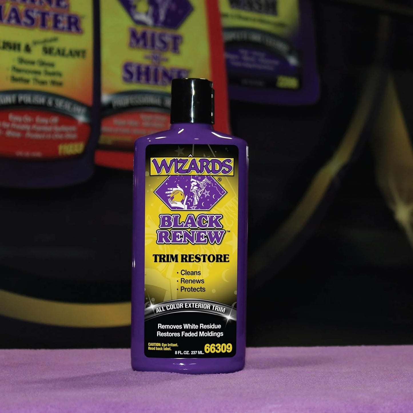 Wizards Products Negro Renovar Restaurador de Borde de Coche Restaurador de Goma y Plástico, 8 fl oz