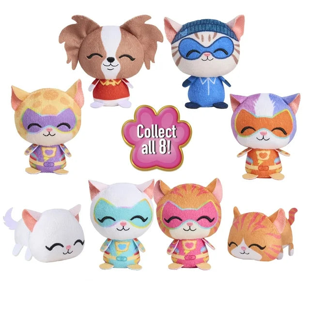 Disney Junior SuperKitties Mini Cápsula Coleccionable de Peluche, Animal de Peluche Misterioso de 3,5 Pulgadas