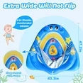 Ucradle Flotador de Piscina para Bebés con Dosel UPF50+ Protección Solar, Anillo de Natación Inflable para Bebés de 6 a 24 Meses con Asiento de Seguridad Ajustable