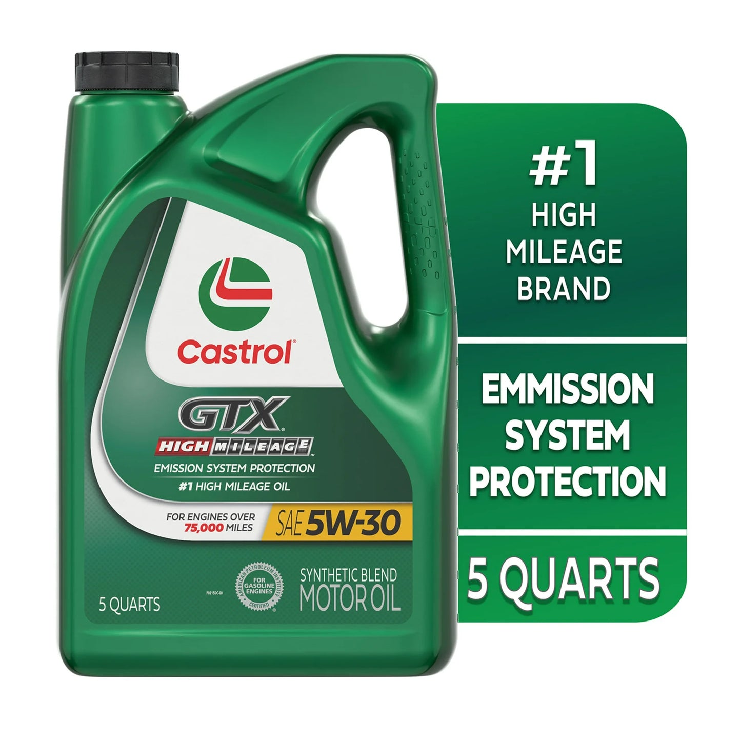 Castrol GTX High Mileage Aceite de Motor Sintético 5W-30, 5 Cuartos