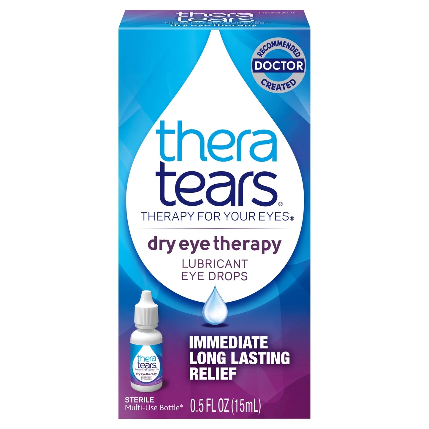 TheraTears Dry Terapia Ocular Lubricante Eye Drops, Uso Diario, Botella de 0,5 fl oz