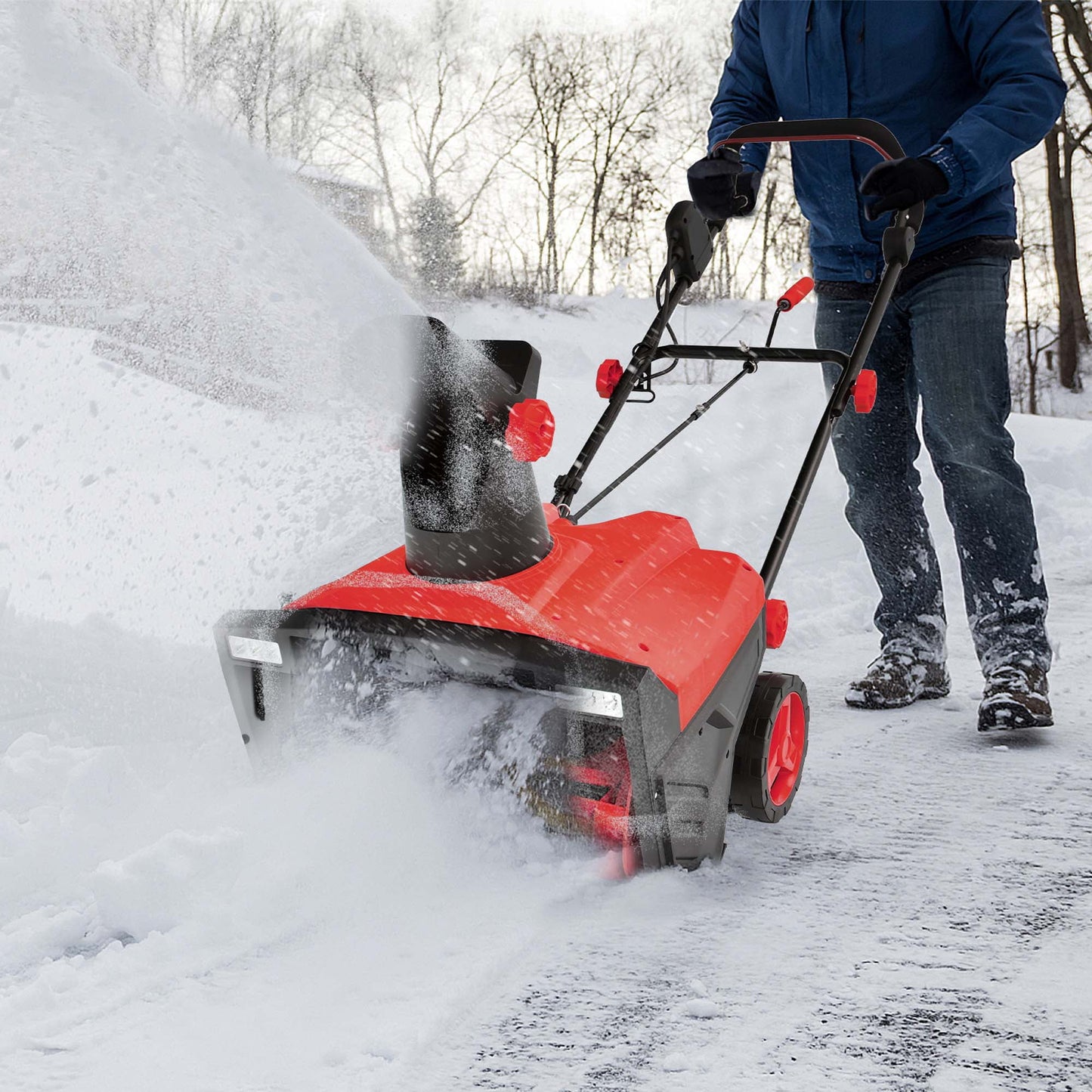 Costway Lanzador de Nieve Eléctrico de 20" 15A, 120V Autopropulsado, Tobogán Giratorio de 180°