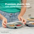 WeeSprout Platos de Succión con Tapa para Bebés y Niños Pequeños, 100% Silicona, Vajilla Que Se Mantiene en Su Sitio, Paquete de 3