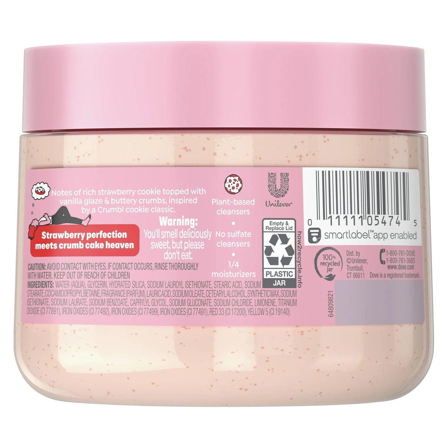 Dove Exfoliante Corporal en Crema Strawberry Cookie, 15 oz