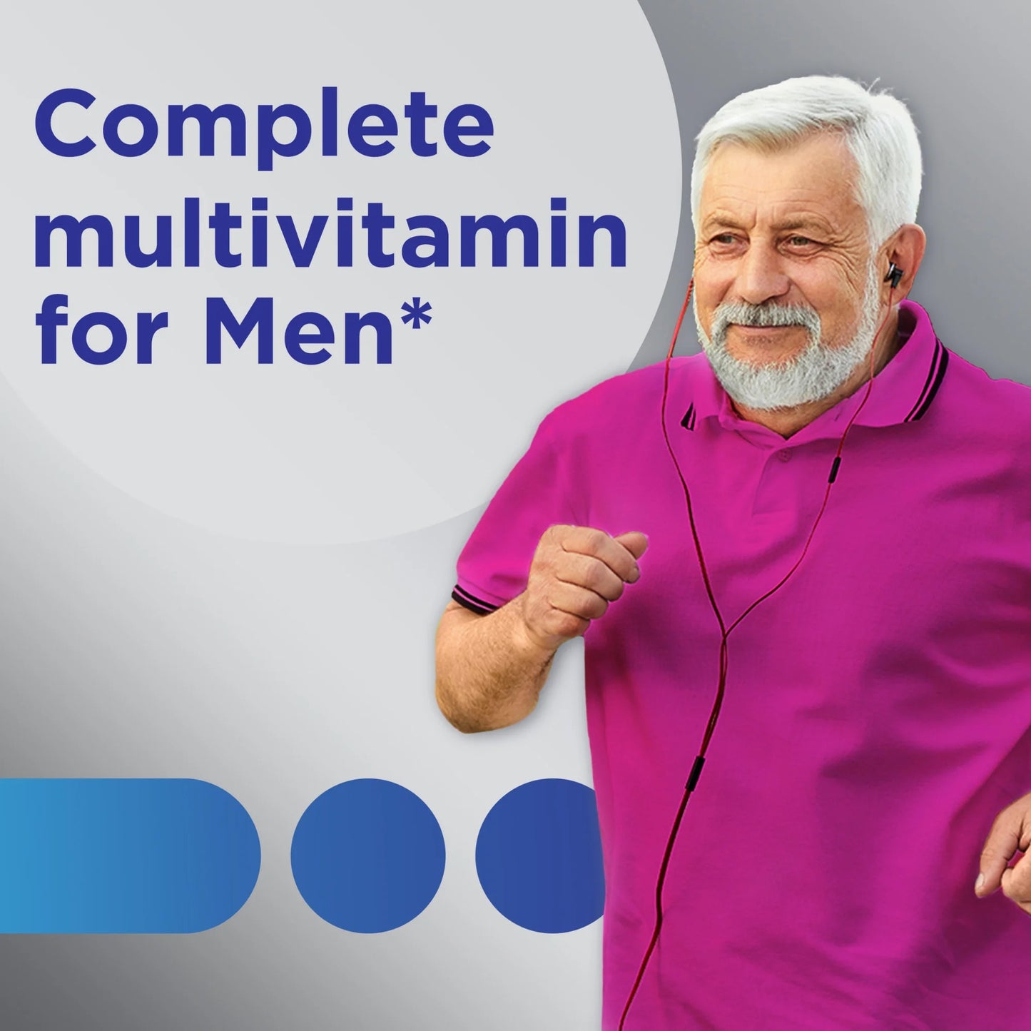 Centrum Silver Mens 50 Plus Multivitamínico con Vitamina B y D3, 65 Unidades