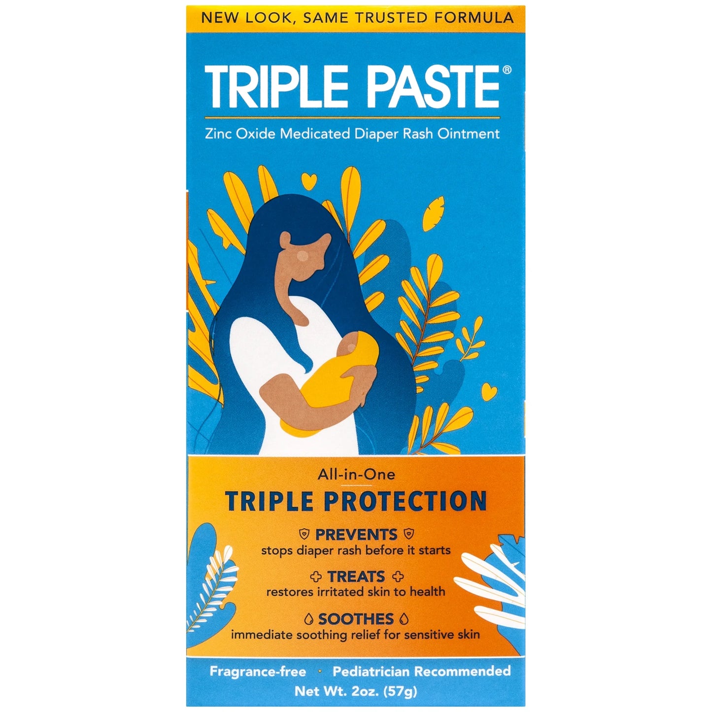 Triple Paste Diaper Rash Crema Hipoalergénica, Medicinal, Ointment para Bebés, 2 oz