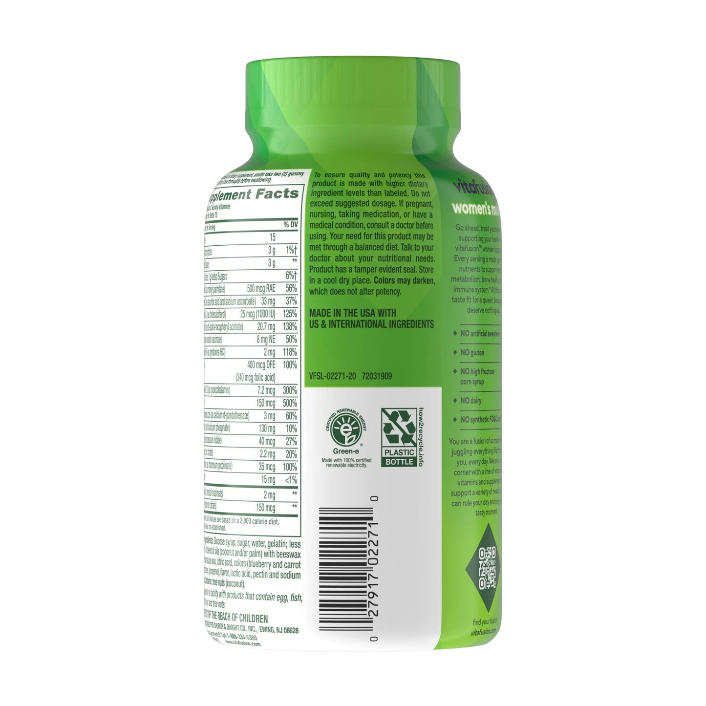 vitafusion Gomitas Multivitamínicas para Mujer Vitaminas Diarias para Mujeres, Sabor a Bayas, 150 Unidades