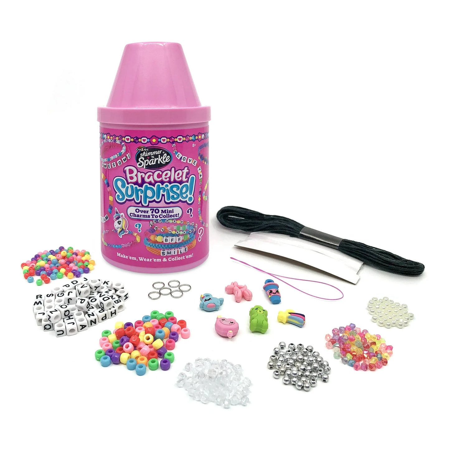 Cra-Z-Art Shimmer 'n Sparkle Fabricación de Pulseras Sorpresa, Pulseras de Cuentas de Amistad, Estilos y Colores Pueden Variar