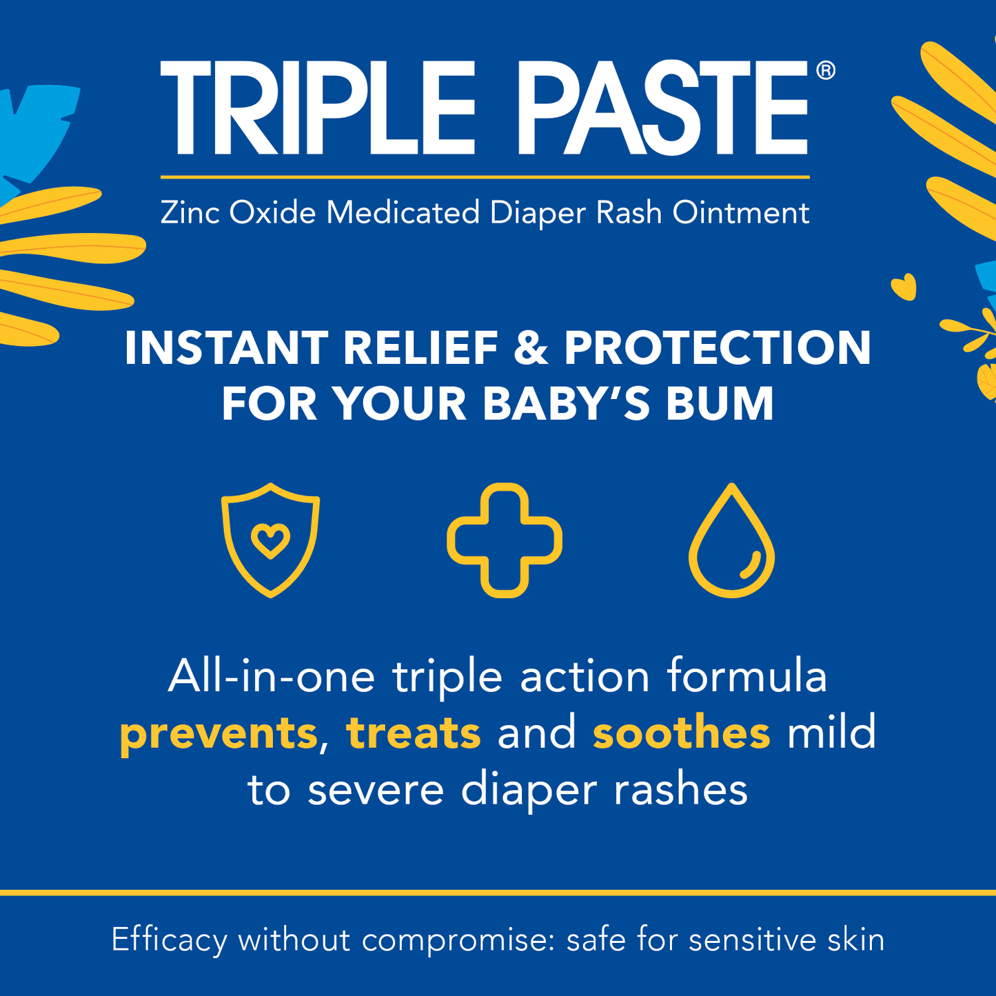 Triple Paste Diaper Rash Crema Hipoalergénica, Medicinal, Ointment para Bebés, 2 oz