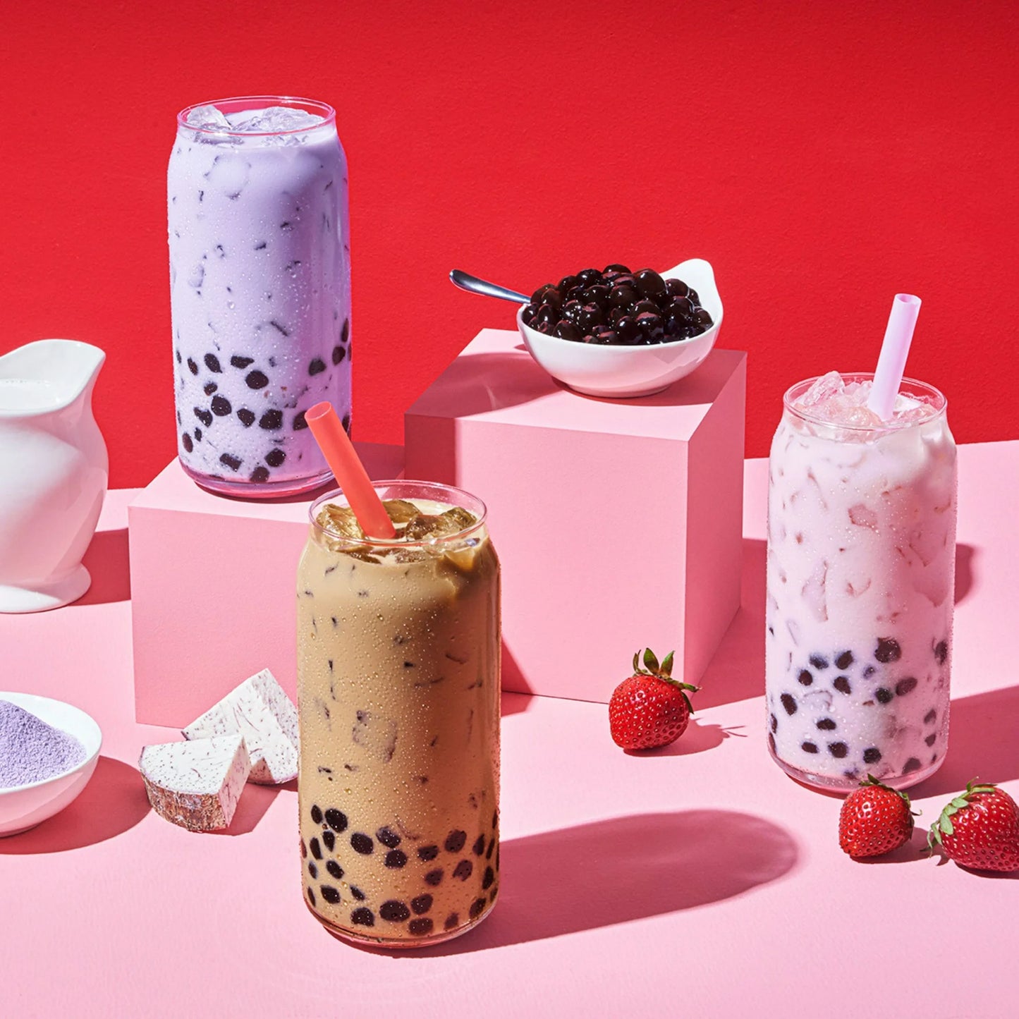Yulu Té con Leche Clásico Boba Instantáneo, Kit de Té de Burbujas, 3 Bebidas