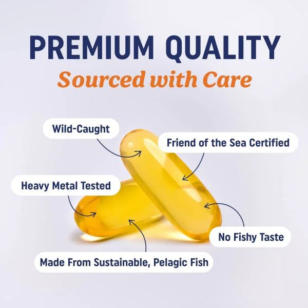 Triple Aceite de Pescado Omega 3 Potencia 3600 mg EPA y DHA Más de 2100 mg de Ácidos Grasos Omega-3 1300 mg EPA + 860 mg DHA Aceite de Pescado sin Eructar Suplementos Omega 3 120 Uds