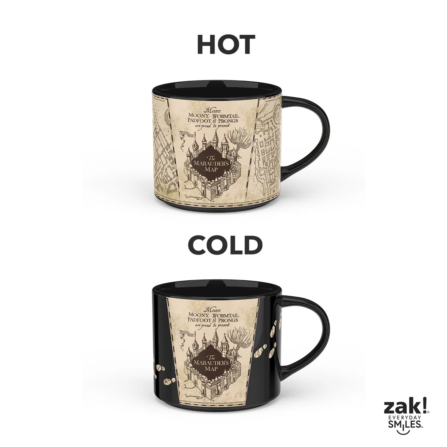 Color Change Zak Designs 15oz Moderno Mug, Harry Potter Marauders Map
