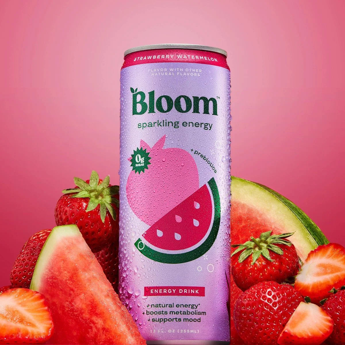 Bebida Energética Bloom Fresa Sandía - Lata de 12 fl oz