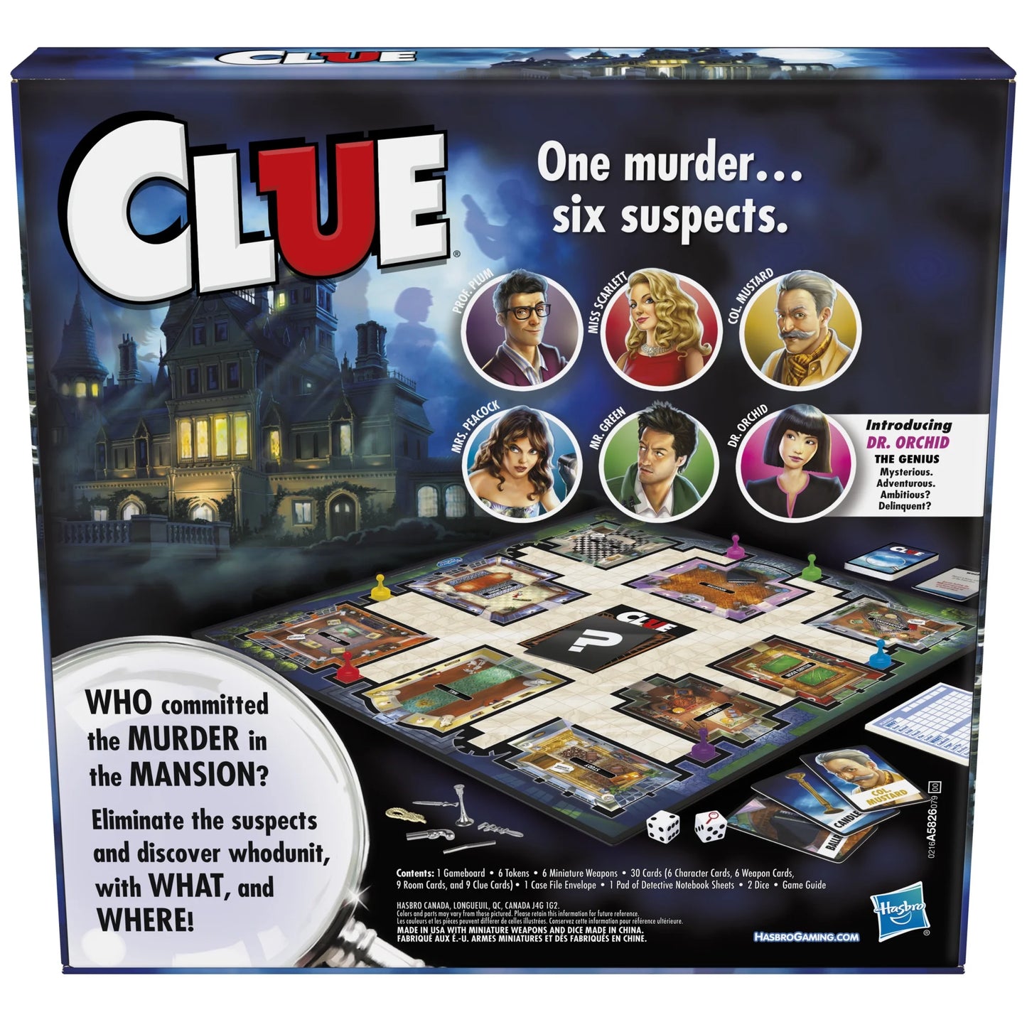 Clue Juego de Mesa Juego Misterioso para Niños de 8 Años en Adelante, Juegos Familiares para 2-6 Jugadores (Exclusivo de Walmart)
