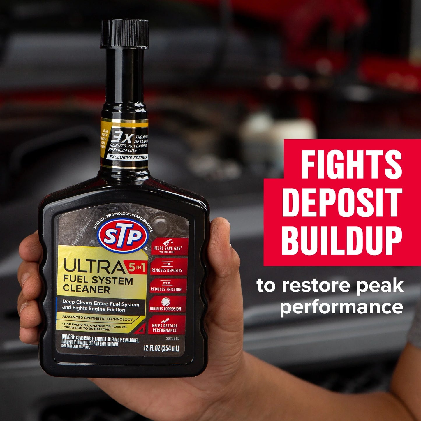 STP Complete Engine Care Kit With STP Gas Treatment (5.25 fl oz), STP Ultra 5-in-1 Fuel System Cleaner (12 fl oz), and STP Octane Booster (5.25 fl oz), 3 Pack of Essential Fuel Additives