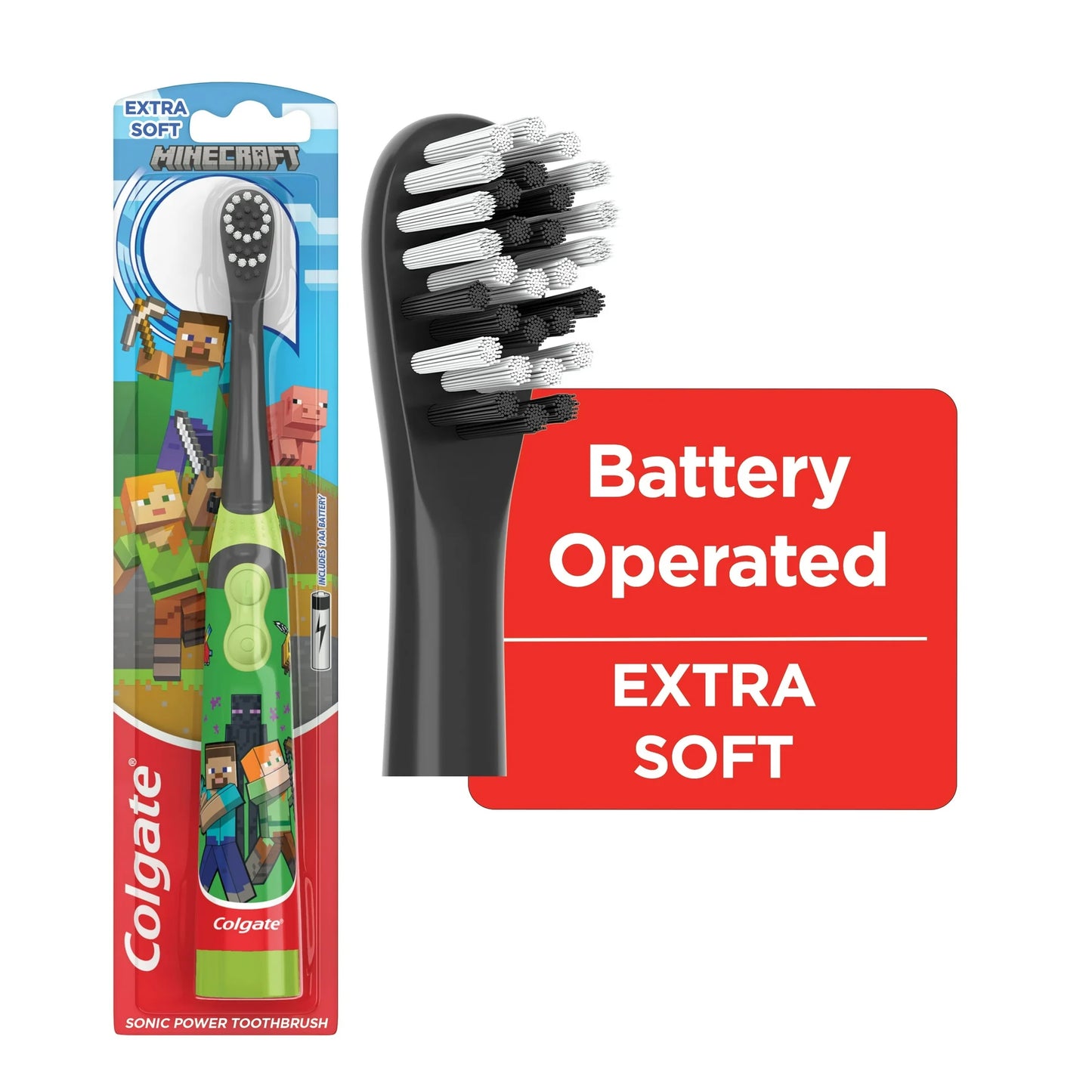 Colgate Kids a Batería Minecraft Toothbrush, 1 Unidad, Niño