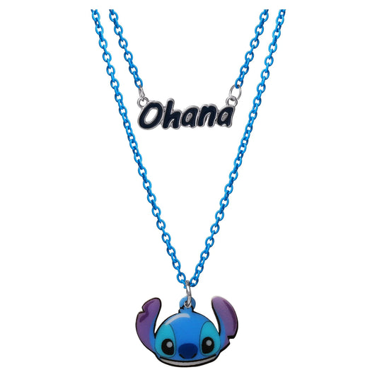 Disney- Niñas/pre-adolescentes Lilo & Stitch "Ohana" Collar Doble
