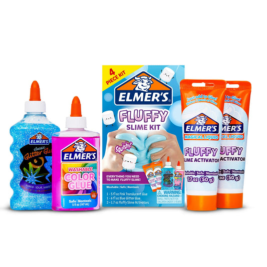 Elmer's Elmer's Elmer's Kit Slime Esponjoso Incluye Pegamento Translúcido Pegamento con Purpurina Activador de Elmer's Slime, 4 Unidades