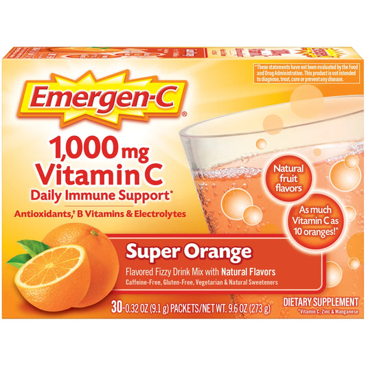 Emergen-C 1000Mg Vitamin C Powder for Immune Support Super Naranja - 30 Unidades