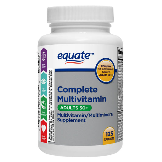 Equate Comprimidos de Suplemento Multivitamínico/multimineral Completos, Adultos Mayores de 50 Años, Recuento de 125