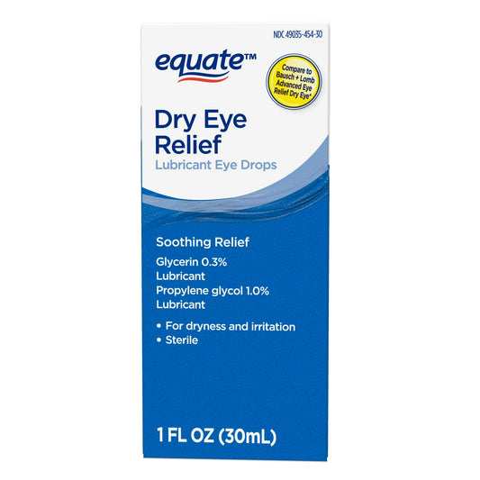 Equate Gotas para los Ojos Lubricantes para Aliviar los Ojos Secos, 1 fl oz