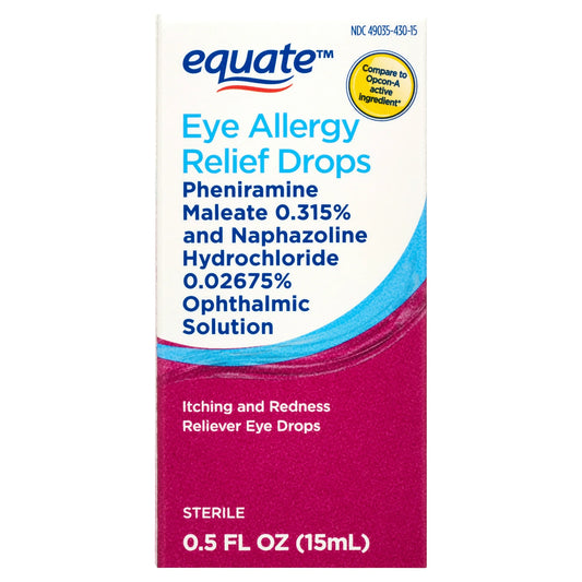 Equate Gotas para Aliviar el Enrojecimiento y las Alergias Oculares Antihistamínico, 0,5 oz