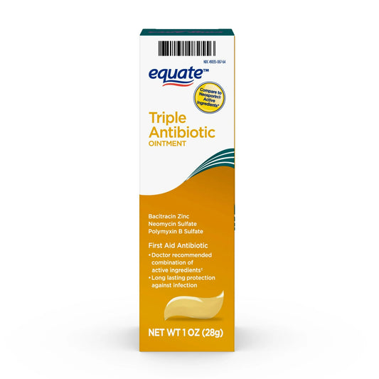 Equate Ungento Antibiótico Triple de Primeros Auxilios, Protección contra Infecciones, 1 oz