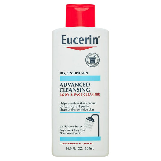 Eucerin Limpiador Avanzado Body y Limpiador Facial, 16.9 Fl Oz