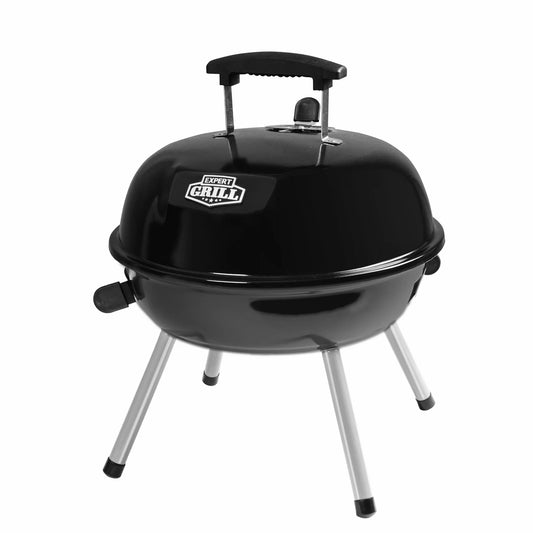 Expert Grill Parrilla Portátil de Mesa de Carbón de 14,5'', Negra, Nueva