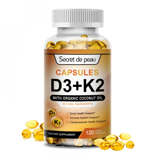 SDP Vitamina D3 + K2 5000 IU Cápsulas Suplemento Diario, Apoya el Sistema Inmunológico Huesos Saludable Corazón