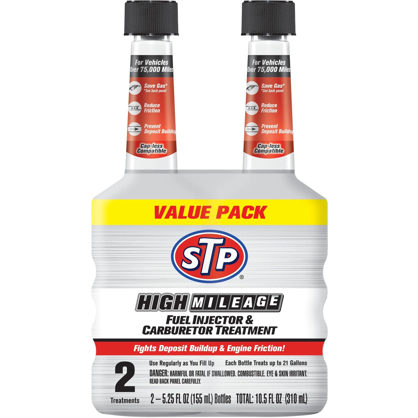 STP Inyector de Combustible de Alto Kilometraje y Limpiador de Carburador - 5.25 FL OZ (2 Unidades)