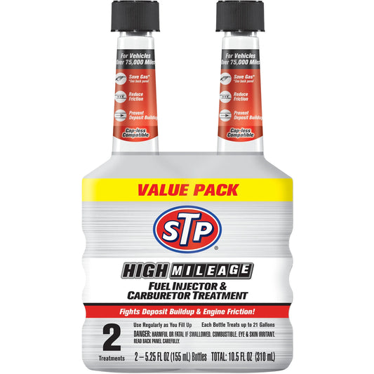 STP Inyector de Combustible de Alto Kilometraje y Limpiador de Carburador - 5.25 FL OZ (2 Unidades)