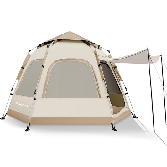 SUNOYAR Carpa para 6-8 Personas con Mosca de Lluvia Extraíble y Bolsa de Transporte, Resistente Al Agua, Fácil Instalación