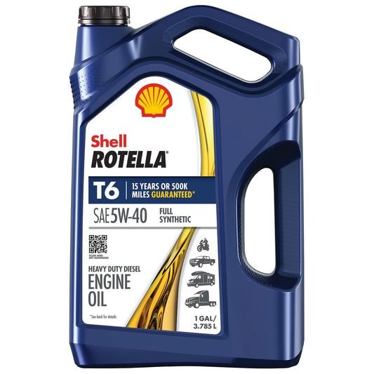 Shell Rotella Aceite para Motor Diésel T6 Totalmente Sintético 5W-40, 1 Galón