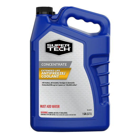 Super Tech Concentrado de Larga Duración Antifreeze y Coolant 5 Años 150,000 Millas para Todos los Vehículos 1 Galón (3.78 Litros)