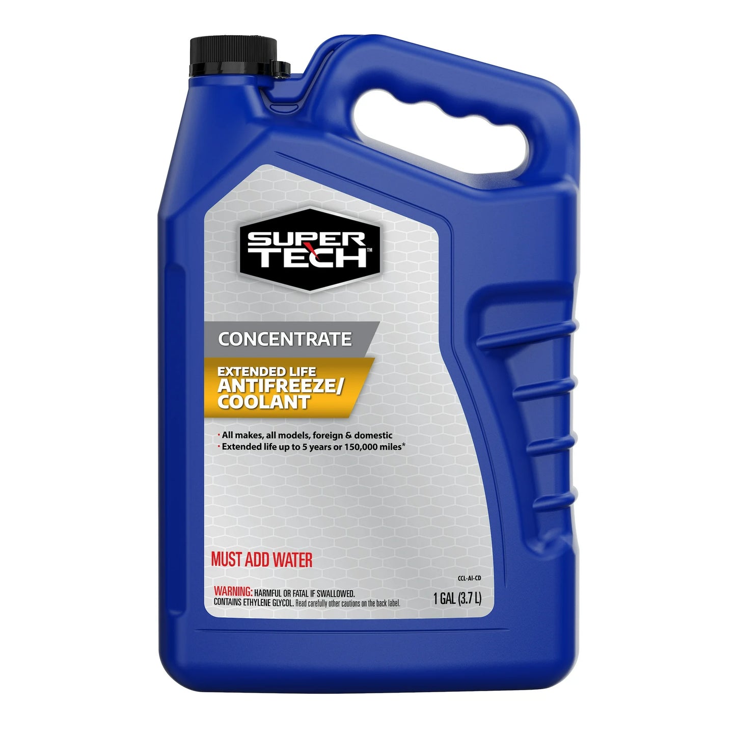Super Tech Concentrado de Larga Duración Antifreeze y Coolant 5 Años 150,000 Millas para Todos los Vehículos 1 Galón (3.78 Litros)