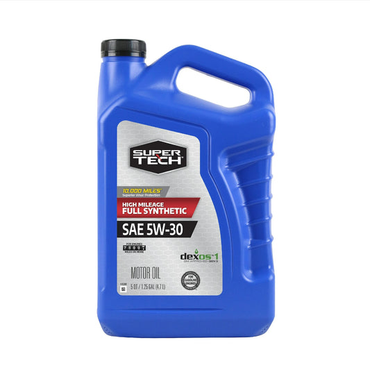 Super Tech Aceite de Motor SAE 5W-30 Totalmente Sintético de Alto Kilometraje 5 Cuartos
