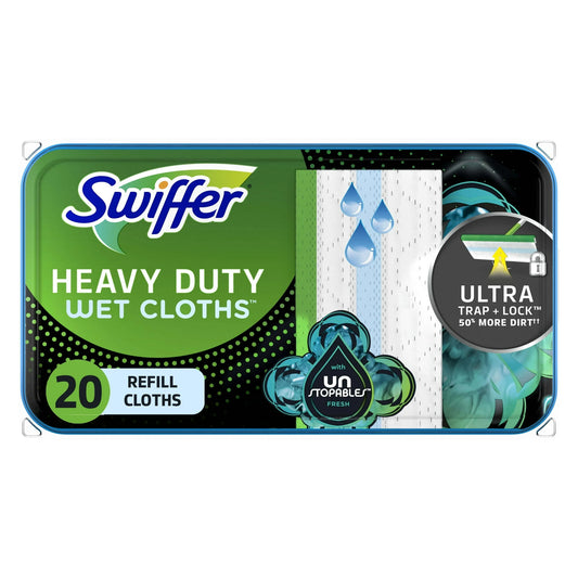Swiffer Paños Húmedos Resistentes Imparables, 20 Almohadillas de Repuesto