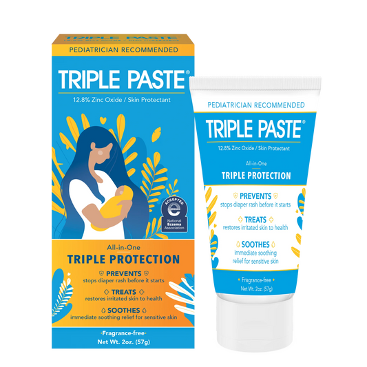 Triple Paste Diaper Rash Crema Hipoalergénica, Medicinal, Ointment para Bebés, 2 oz