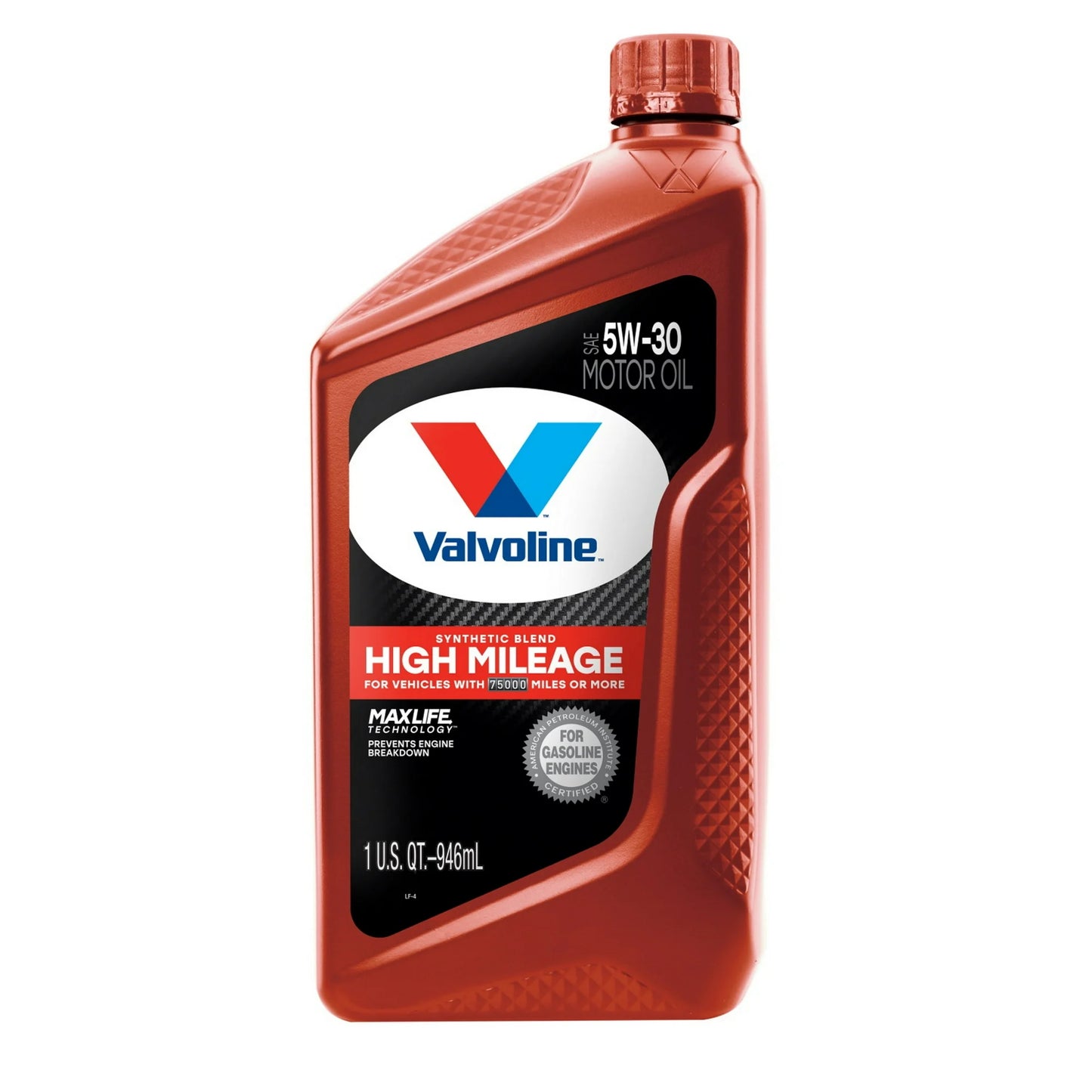 Valvoline High Mileage MaxLife Aceite de Motor de Mezcla Sintética 5W-30 1 Cuarto de Galón
