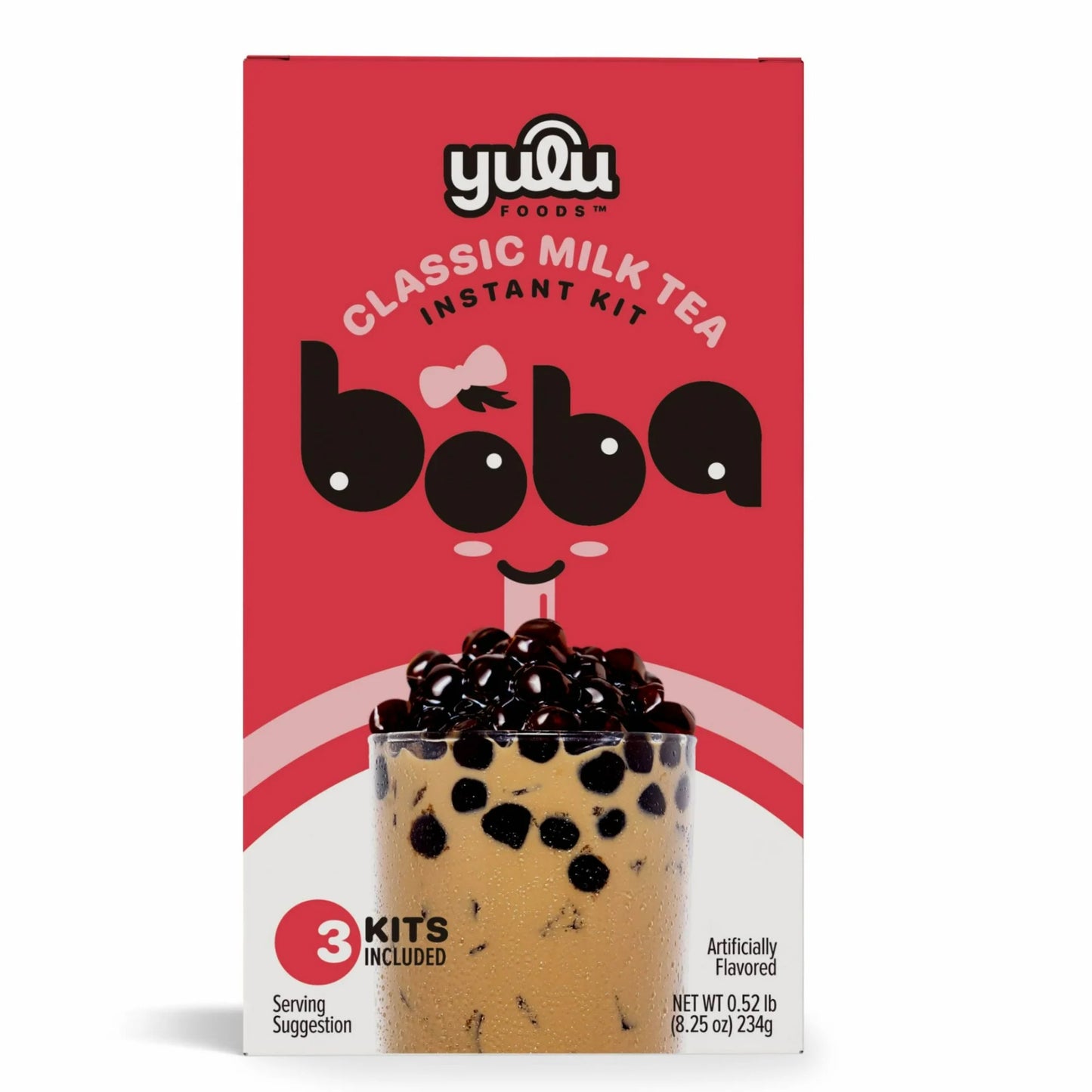 Yulu Té con Leche Clásico Boba Instantáneo, Kit de Té de Burbujas, 3 Bebidas