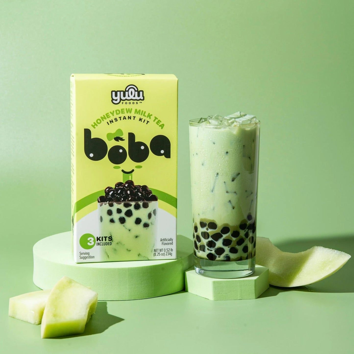 Yulu Té con Leche de Melaza Boba Instantánea, Kit de Té de Burbujas, 3 Bebidas