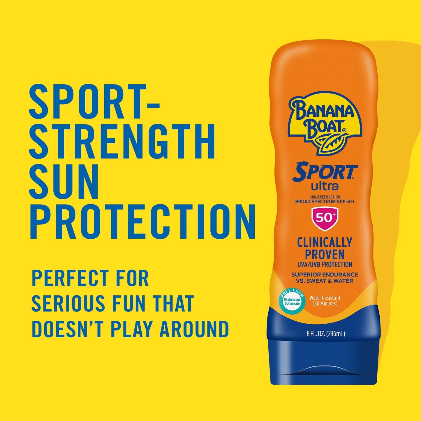 Banana Boat Loción de Protector Solar Deportivo Ultra SPF 50, Protector Solar Deportivo, Loción de Bloqueador Solar para Adultos, 8 fl oz