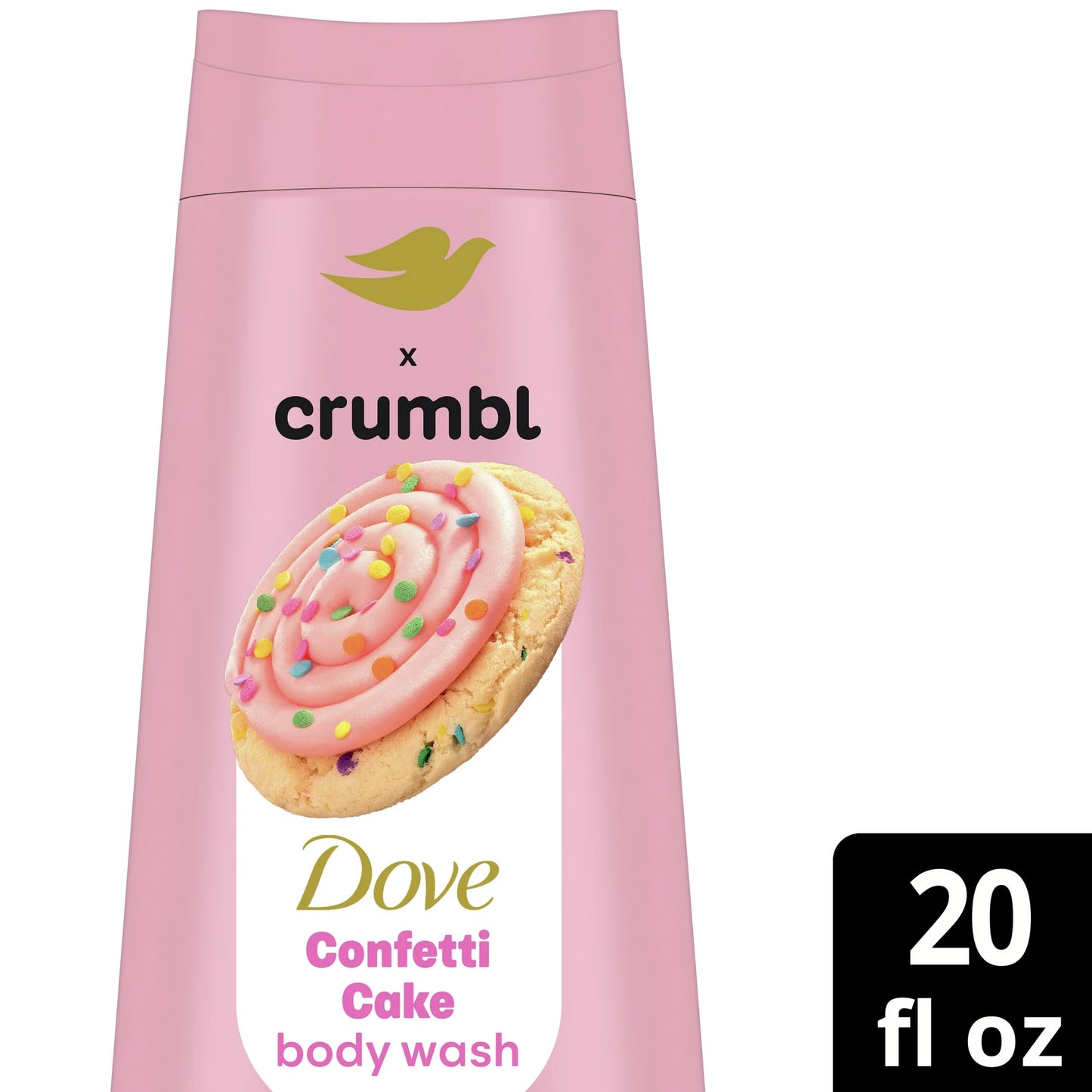Dove Gel de Baño Líquido Hidratante Crumbl Pastel de Confeti, 20 oz