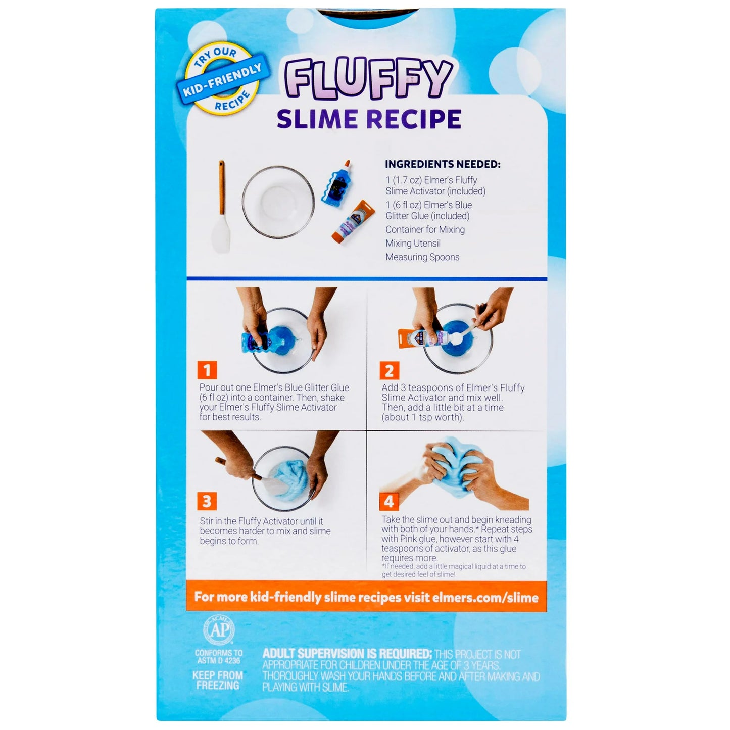 Elmer's Elmer's Elmer's Kit Slime Esponjoso Incluye Pegamento Translúcido Pegamento con Purpurina Activador de Elmer's Slime, 4 Unidades