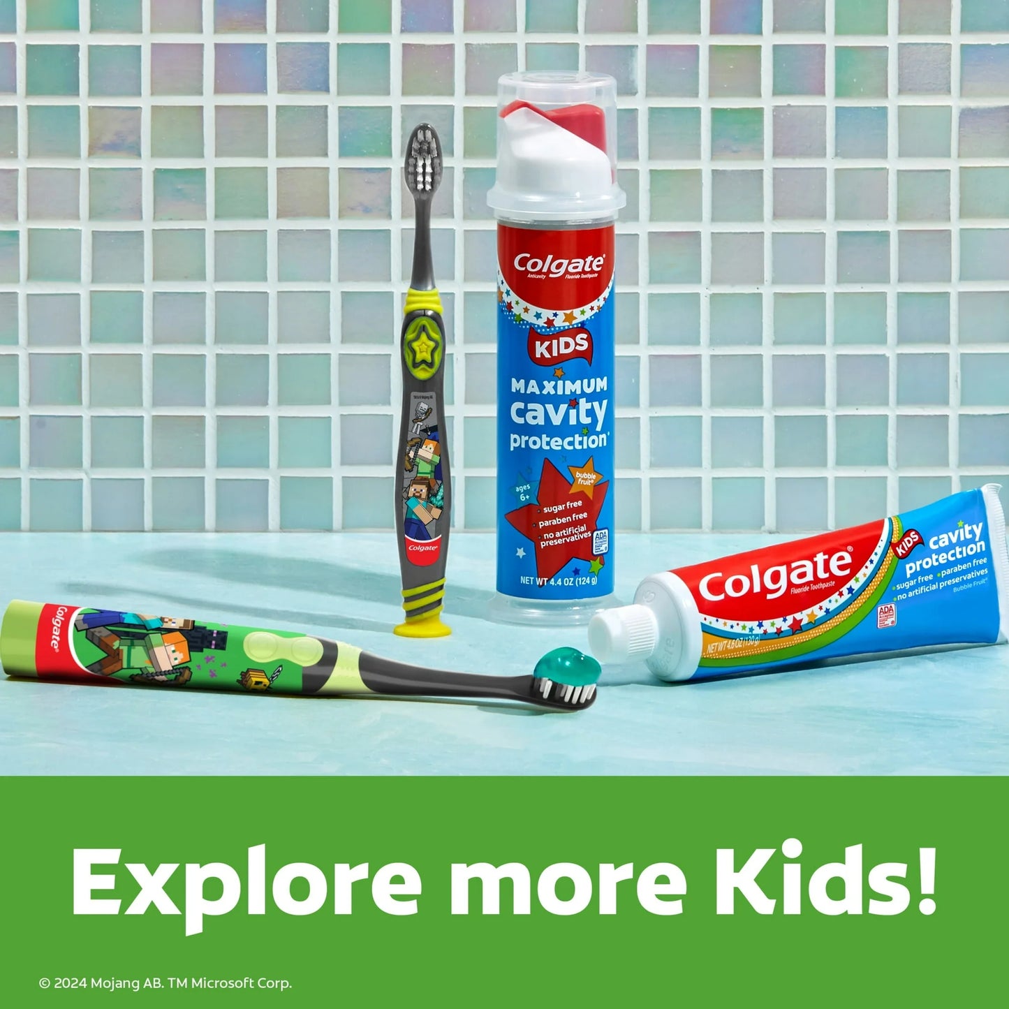 Colgate Kids a Batería Minecraft Toothbrush, 1 Unidad, Niño