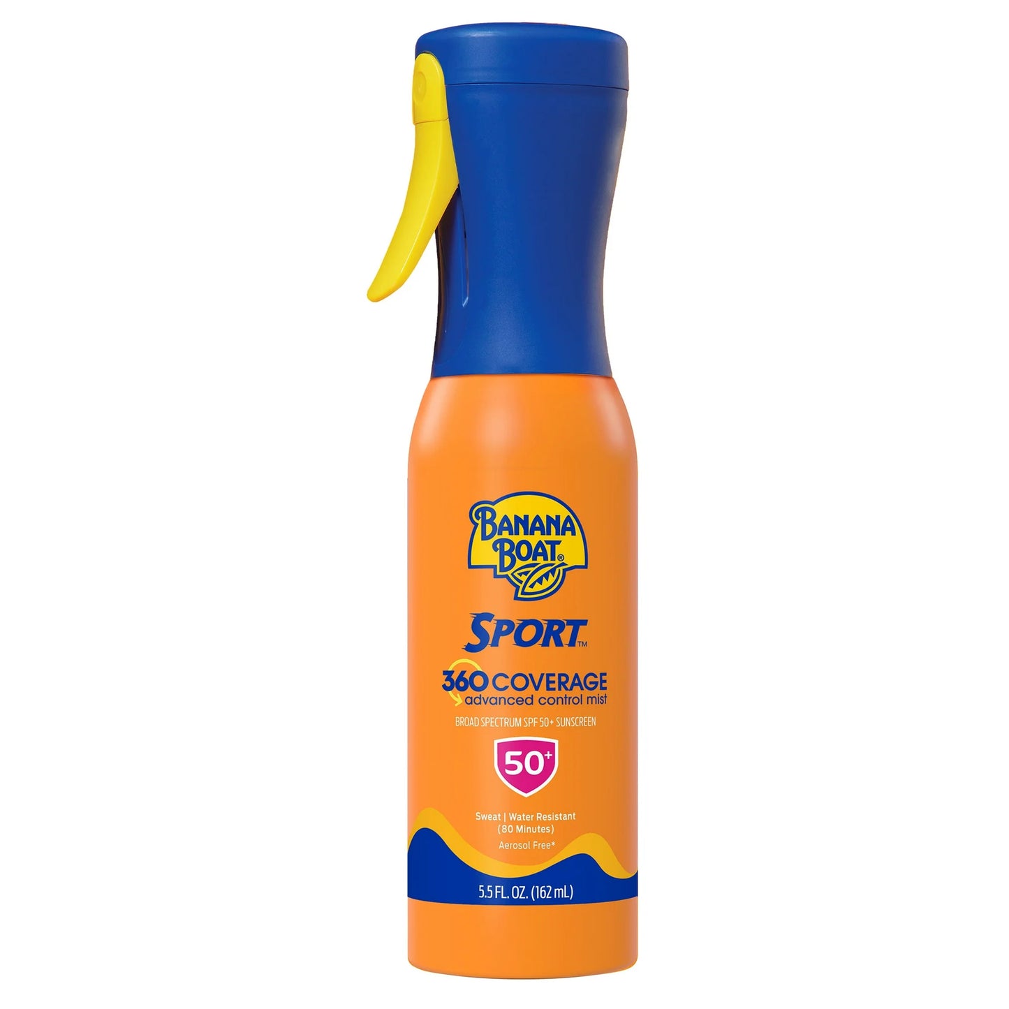 Banana Boat Sport 360 Cobertura SPF 50 Niebla de Protección Solar, Spray de Protección Solar Recargable para Adultos, 5.5 fl oz